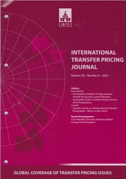 International Transfer Pricing Journal Vol. 30 No. 6 - 2023