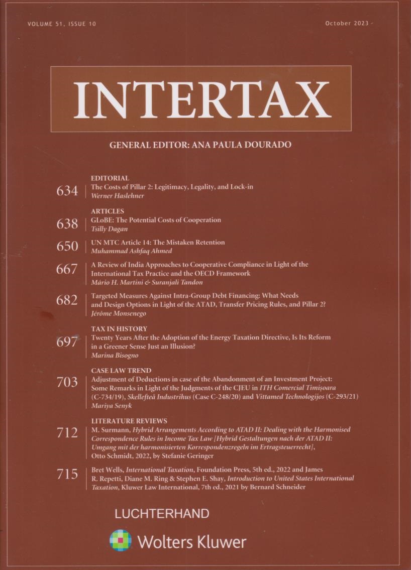 Intertax: Volume 51, Issue 10, October, 2023