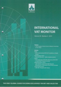 International VAT Monitor Vol. 30 No. 4 - 2019