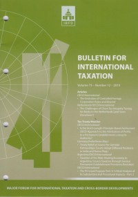 Bulletin for International Taxation Vol. 73 No. 12 - 2019