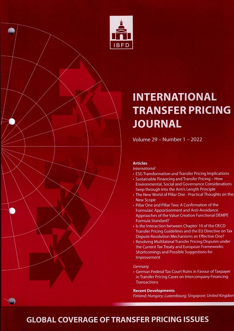 International Transfer Pricing Journal Vol. 29 No. 1 - 2022
