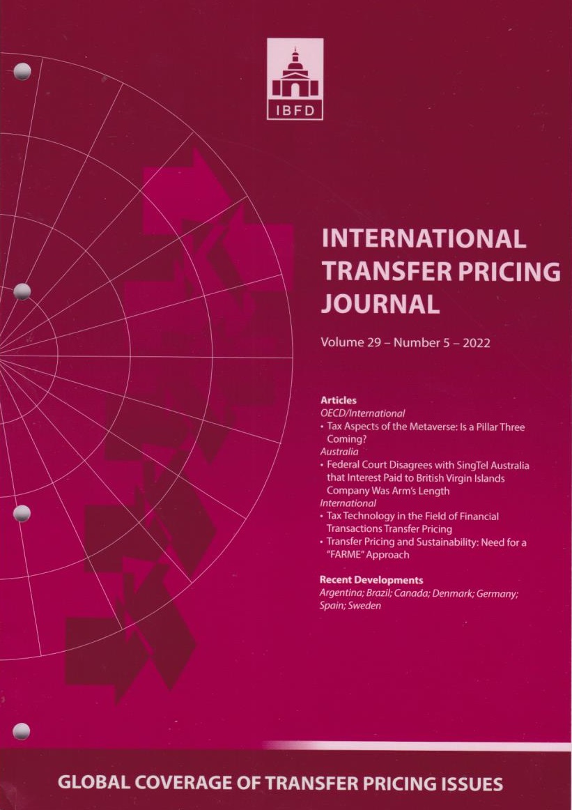 International Transfer Pricing Journal Vol. 29 No. 5 - 2022