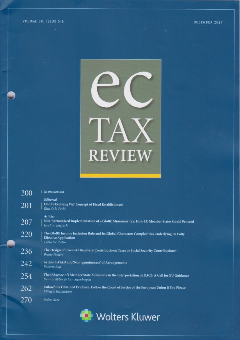 EC Tax Review: Volume 30, Issue 5-6, December, 2021