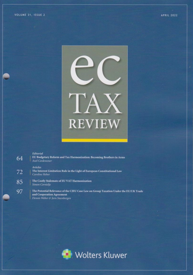 EC Tax Review: Volume 31, Issue 2, April, 2022