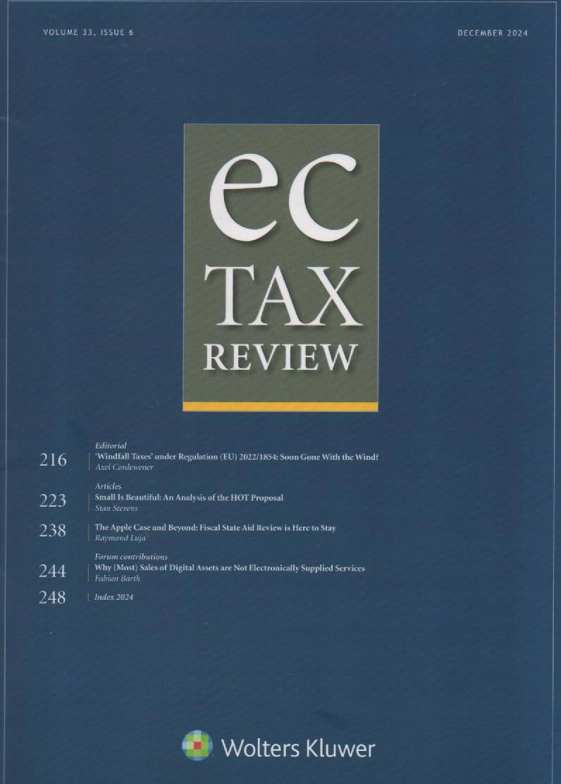 EC Tax Review: Volume 33, Issue 6, December, 2024