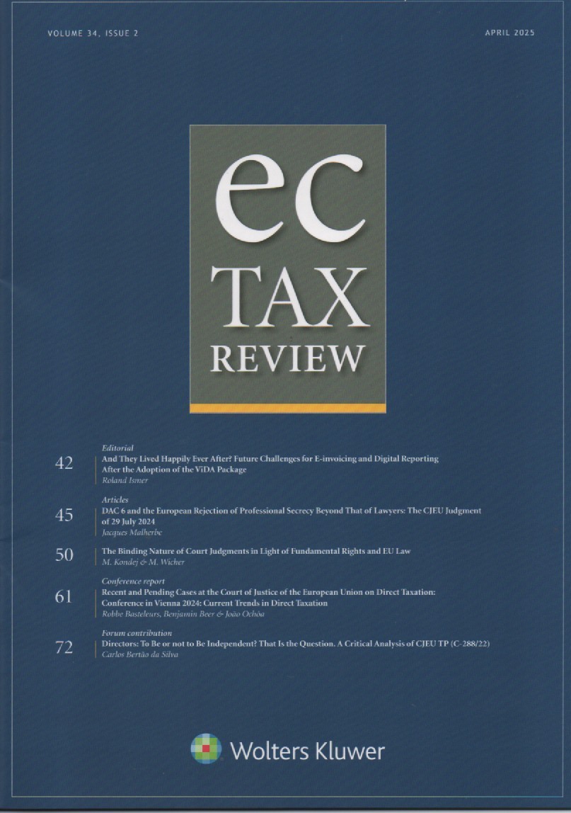 EC Tax Review: Volume 34, Issue 2, April, 2025