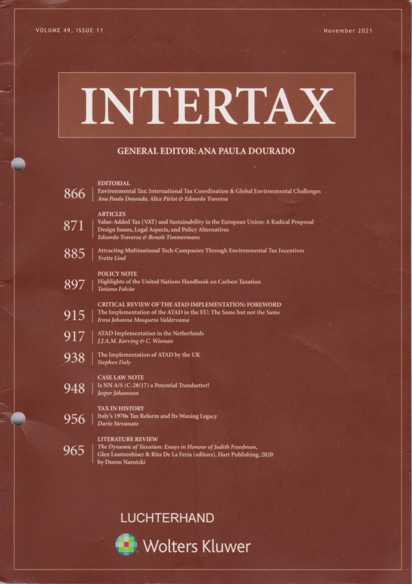 Intertax: Volume 49, Issue 11, November, 2021