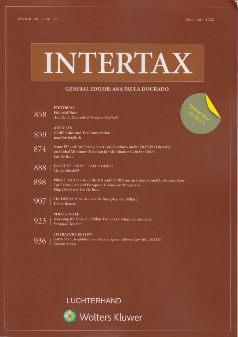 Intertax: Volume 50, Issues 12, December 2022
