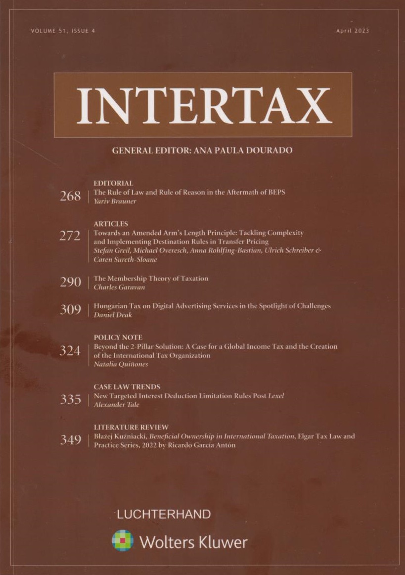 Intertax: Volume 51, Issue 4, April 2023