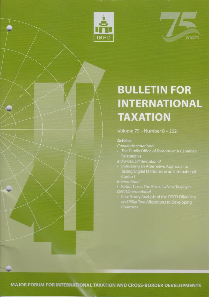 Bulletin for International Taxation Vol. 75 No. 8 - 2021