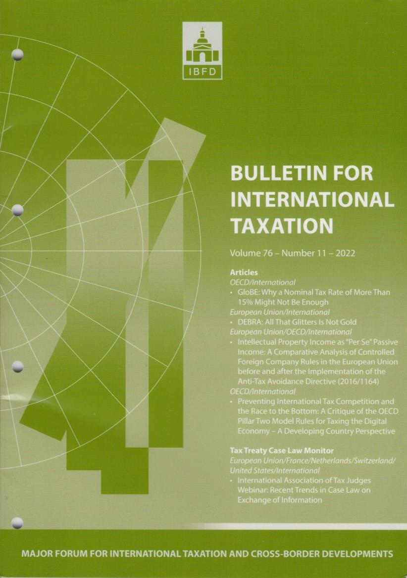 Bulletin for International Taxation Vol. 76 No. 11 - 2022