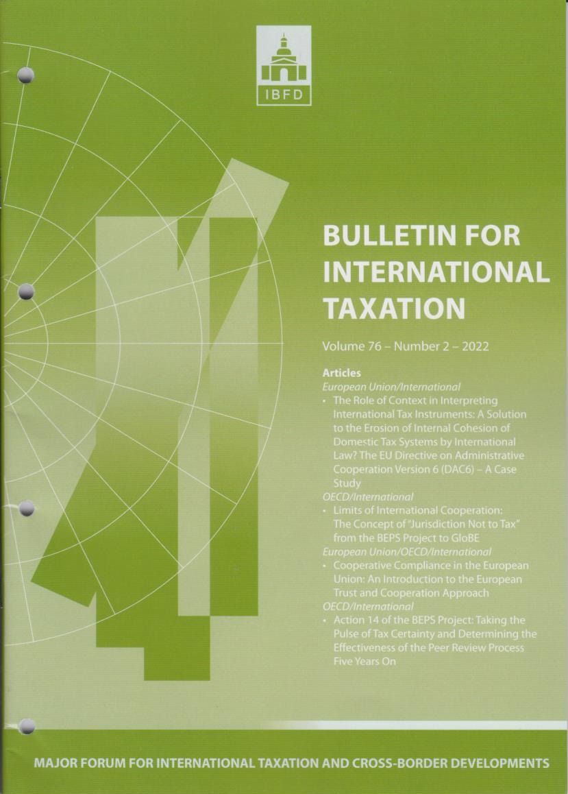 Bulletin for International Taxation Vol. 76 No. 2 - 2022