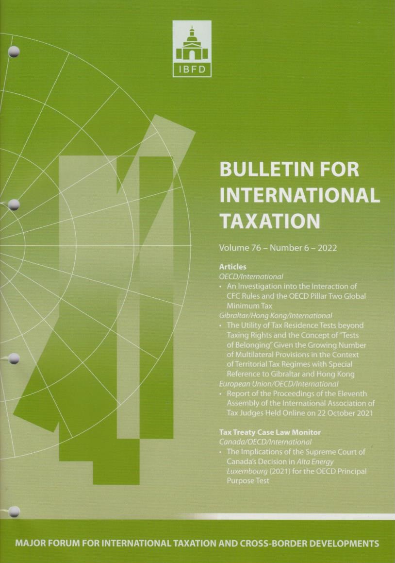Bulletin for International Taxation Vol. 76 No. 6 - 2022