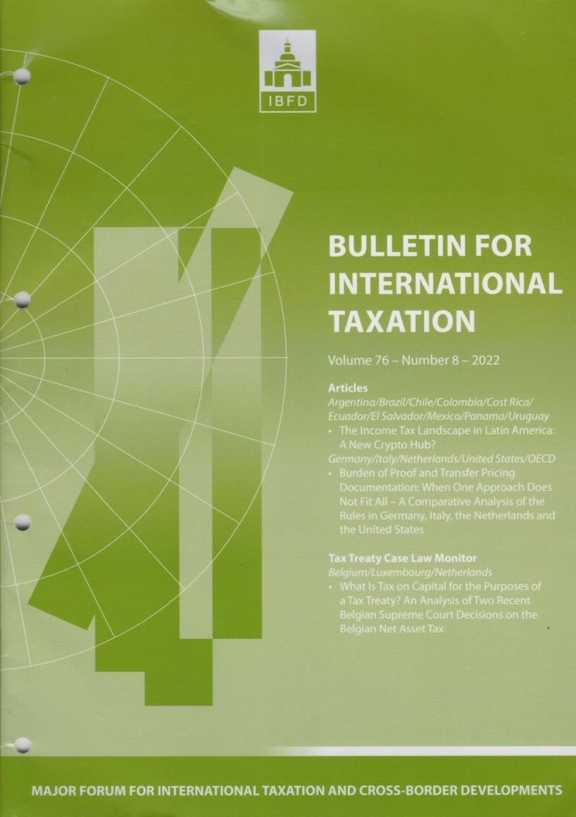 Bulletin for International Taxation Vol. 76 No. 8 - 2022