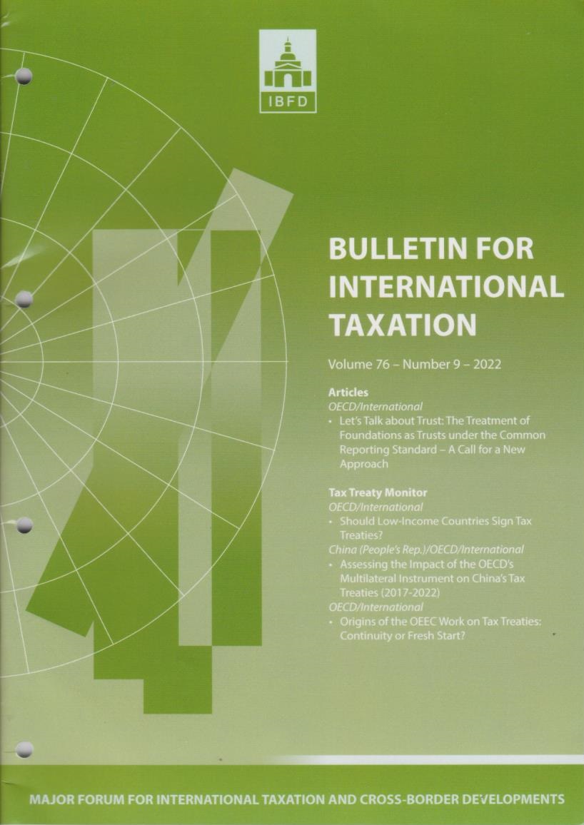 Bulletin for International Taxation Vol. 76 No. 9 - 2022