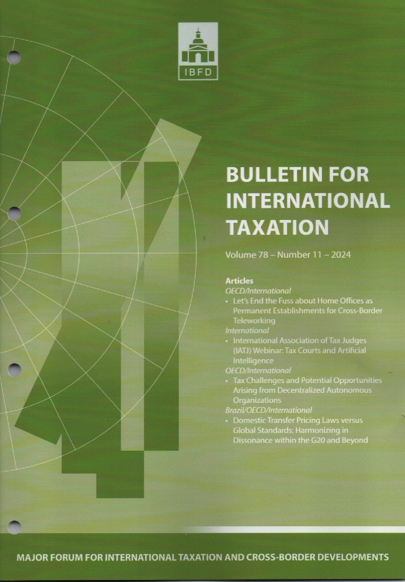 Bulletin for International Taxation Vol. 78 No. 11 - 2024