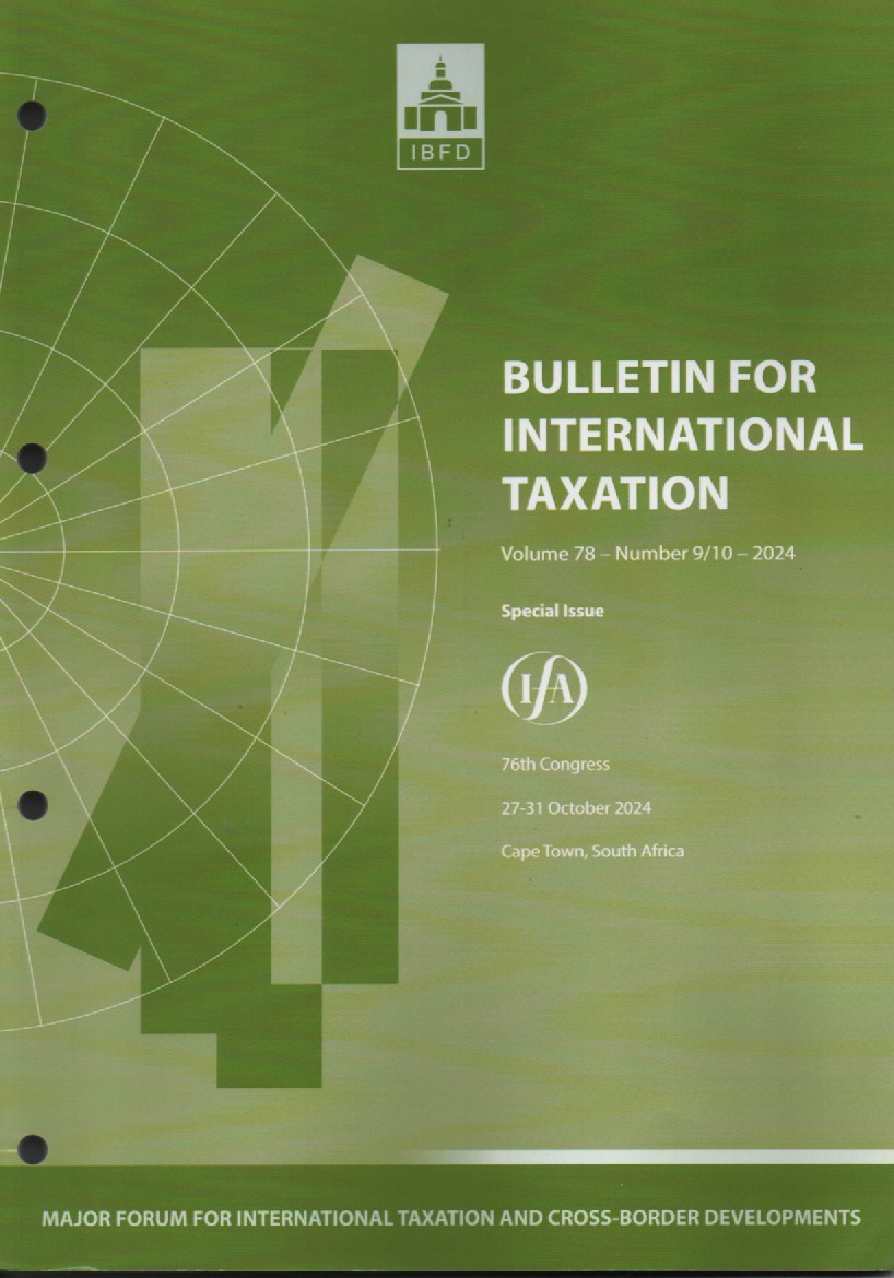 Bulletin for International Taxation Vol. 78 No. 9/10 - 2024