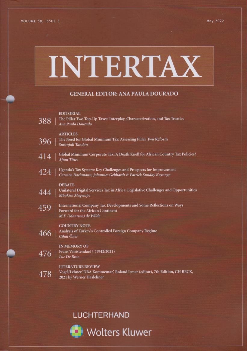 Intertax: Volume 50, Issue 5, May 2022