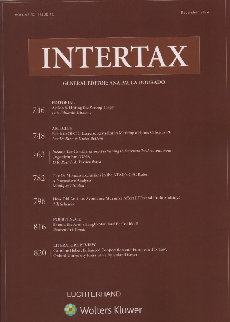 Intertax: Volume 52, Issue 12, December, 2024