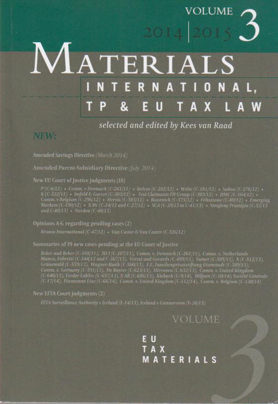 Cover Materials on International, TP and EU Tax Law 2014-2015 vol. 3