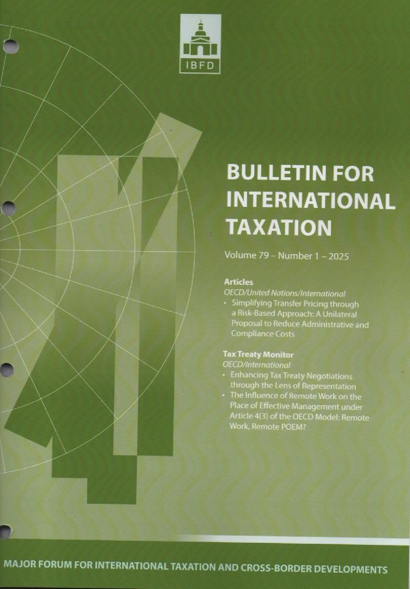 Cover International Transfer Pricing Journal Vol. 32 No. 1 - 2025