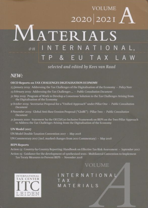 Cover Materials on International, TP and EU Tax Law 2020-21 Volume A: International Tax Law