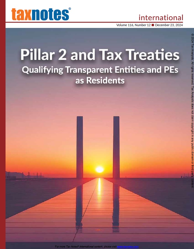Cover Tax Notes International: Volume 116, Number 12, Dec 23, 2024