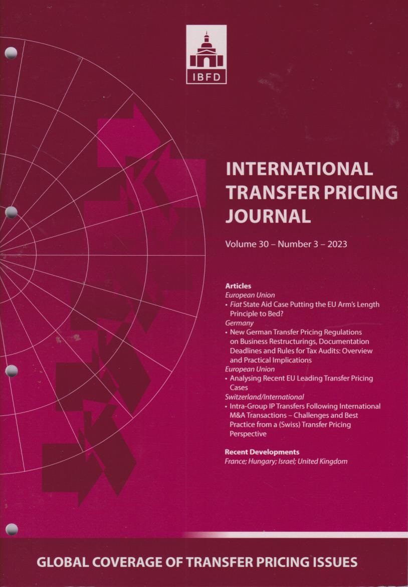 Cover International Transfer Pricing Journal Vol. 30 No. 3 - 2023
