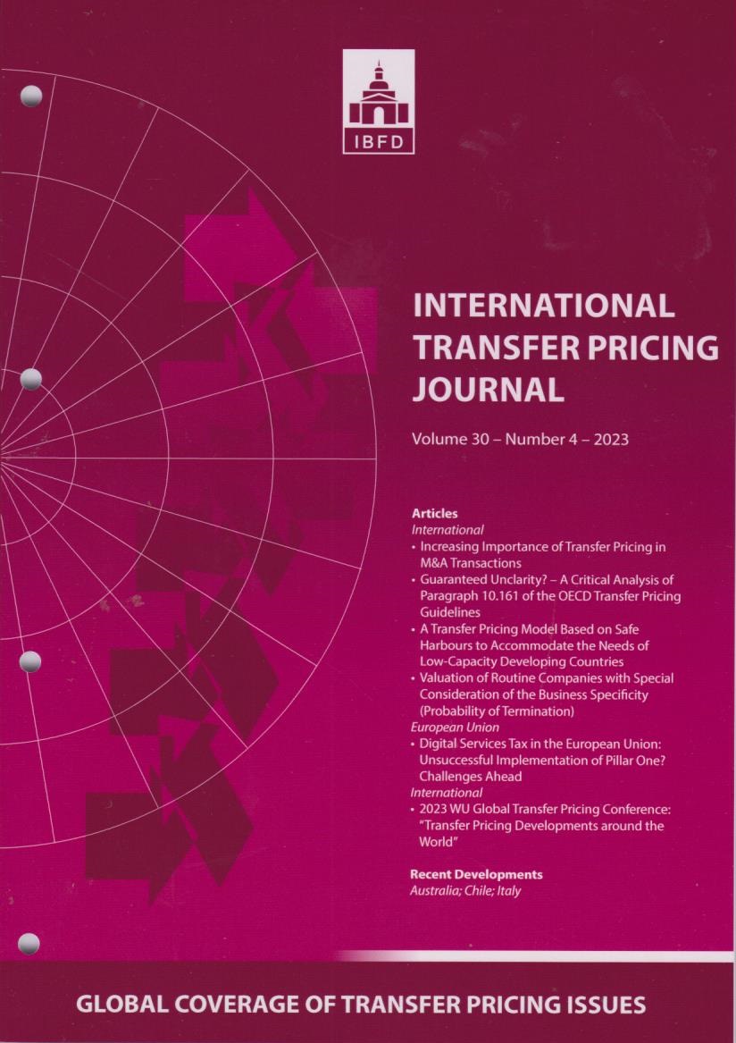 Cover International Transfer Pricing Journal Vol. 30 No. 4 - 2023