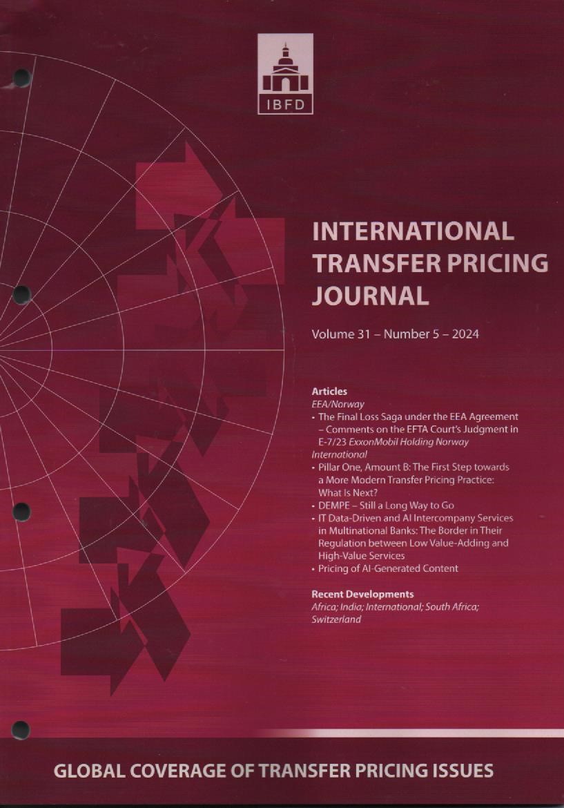 Cover International Transfer Pricing Journal Vol. 31 No. 5 - 2024