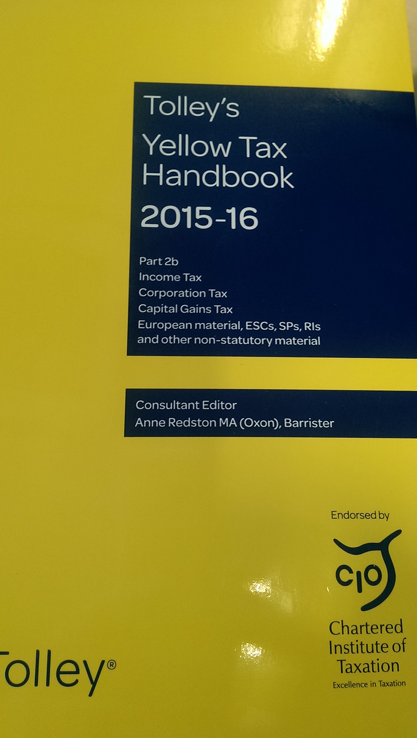 Cover Tolley's Yellow Tax Handbook 2015-16 Part 2b