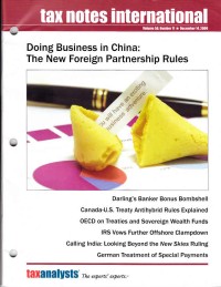Tax Notes International: Volume 56 Number 11, December 14, 2009