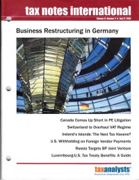 Tax Notes International: Volume 51 Number 3, July 21, 2008