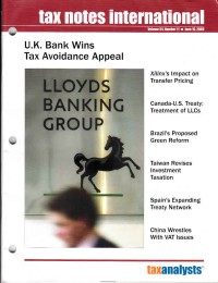 Tax Notes International: Volume 54, Number 11, June 15, 2009