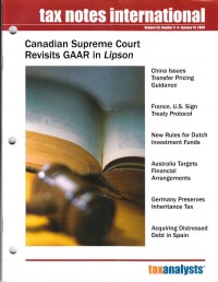 Tax Notes International: Volume 53, Number 3, January 19, 2009
