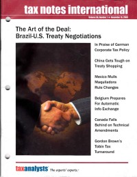 Tax Notes International: Volume 56 Number 7, November 16, 2009