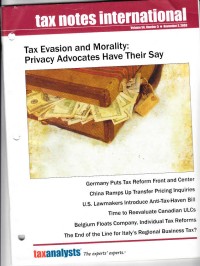 Tax Notes International: Volume 56 Number 5, November 2, 2009