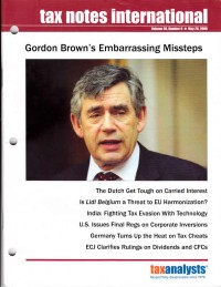 Tax Notes International: Volume 50 Number 8, May 26, 2008