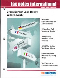 Tax Notes International: Volume 50 Number 2, April 14 , 2008