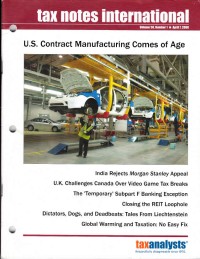 Tax Notes International: Volume 50 Number 1, April 7, 2008