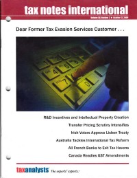 Tax Notes International: Volume 56 Number 10, October 12, 2009