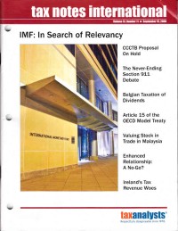 Tax Notes International: Volume 51 Number 11, September 15, 2008