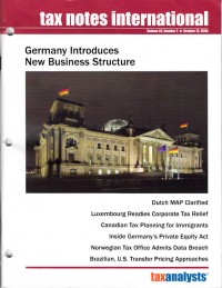 Tax Notes International: Volume 52 Number 2, October 13, 2008