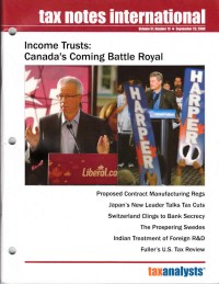 Tax Notes International: Volume 51 Number 13, September 29, 2008