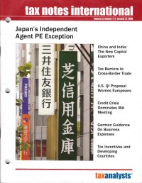 Tax Notes International: Volume 52 Number 4, October 27, 2008
