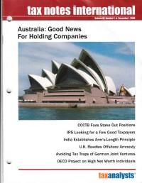 Tax Notes International: Volume 52 Number 9, December 1, 2008
