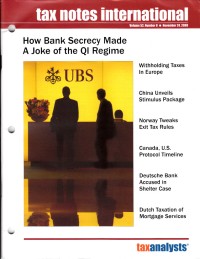 Tax Notes International: Volume 52 Number 8, November 24, 2008