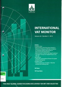 Image of International VAT Monitor Vol. 24 No. 5 - 2013