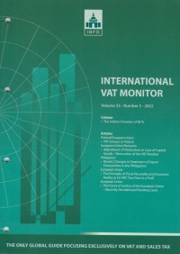 Image of International VAT Monitor Vol. 33 No. 5 - 2022