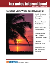Tax Notes International: Volume 55, Number 12, September 21, 2009